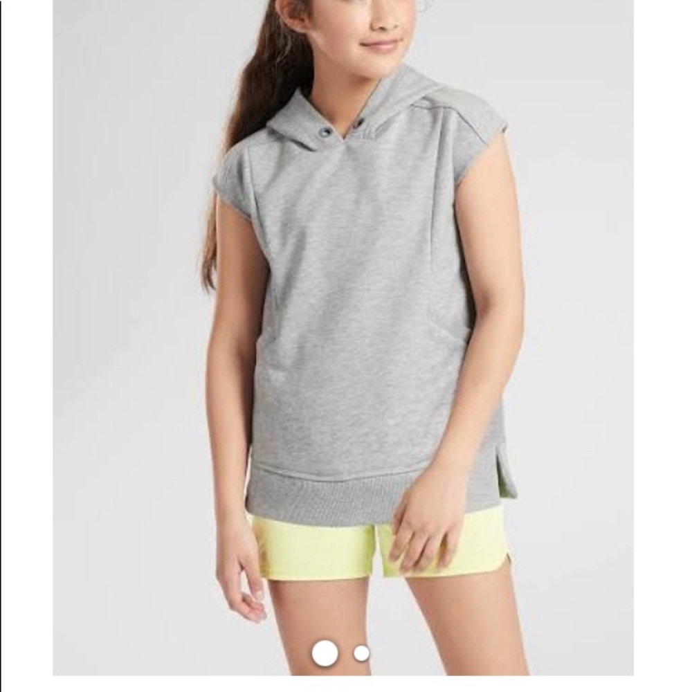 NWOT Athleta Girl Grey Tank Top with hood!